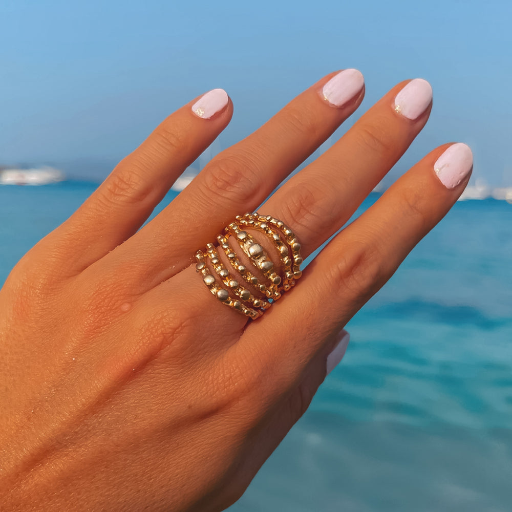 Bastia-gold gyűrű ZAMAC Ékszerek ZAMAC ékszerek - Kézzel készült ékszerek a természetes formák szerelmeseinek