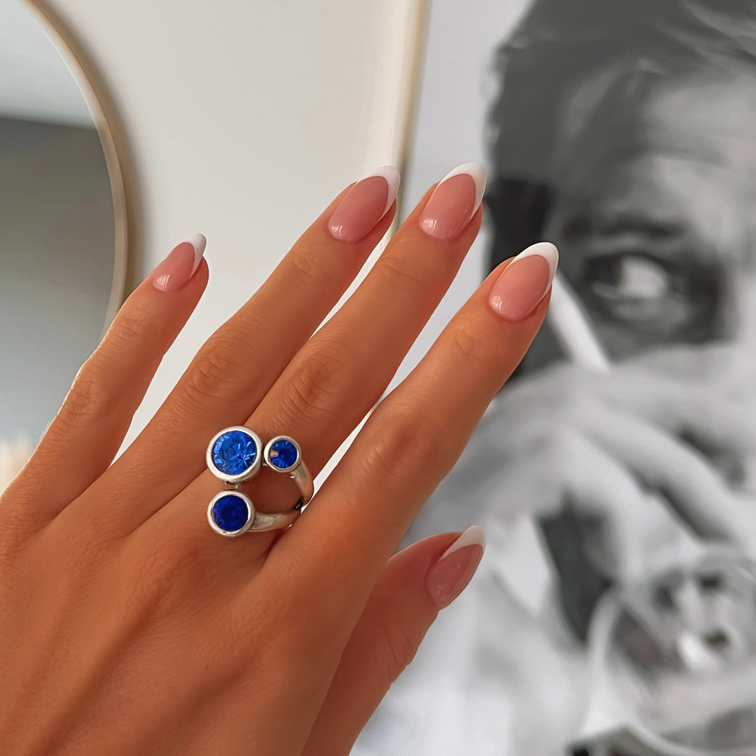 Fiji gyűrű (kék) Zamac Jewellery ZAMAC ékszerek - Kézzel készült ékszerek a természetes formák szerelmeseinek