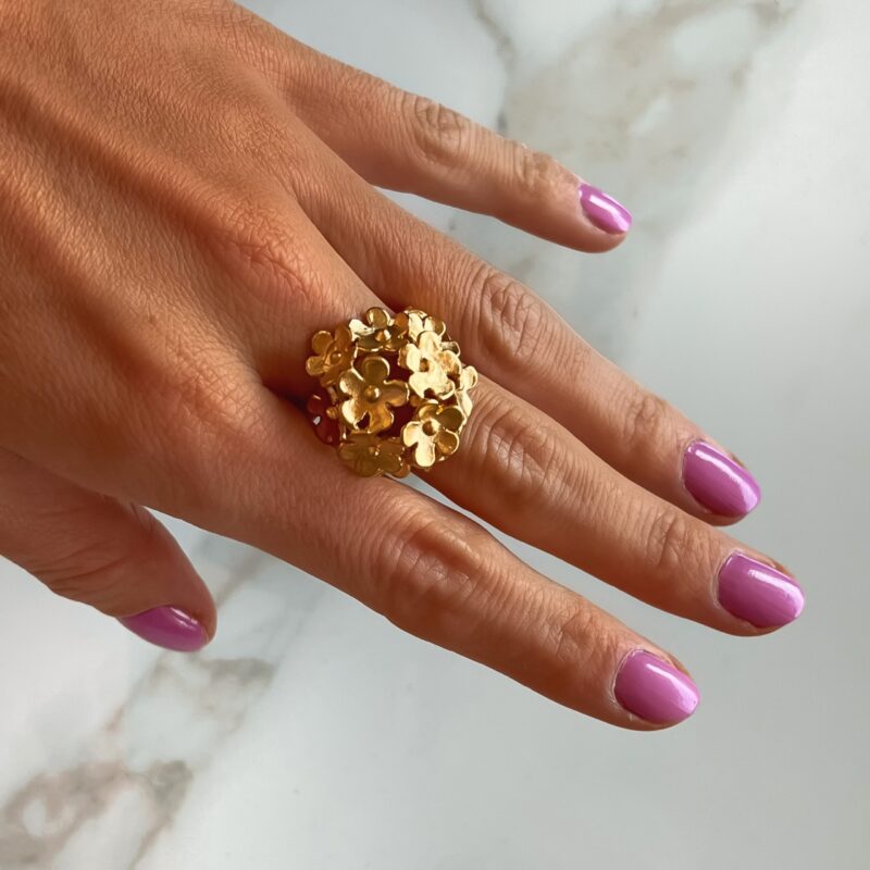 Florence-gold gyűrű ZAMAC Jewellery ZAMAC ékszerek - Kézzel készült ékszerek a természetes formák szerelmeseinek