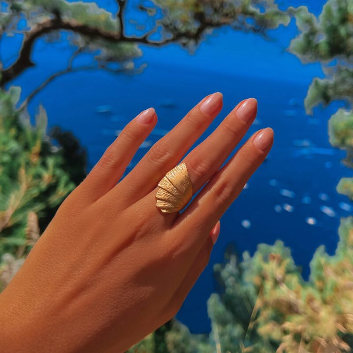 Seychelles-gold gyűrű ZAMAC Jewellery ZAMAC ékszerek - Kézzel készült ékszerek a természetes formák szerelmeseinek